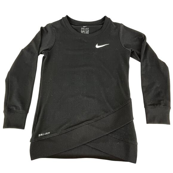 Nike Girls Dri Fit Black Crewneck Sweatshirt 4-5 Yrs - Picture 1 of 5
